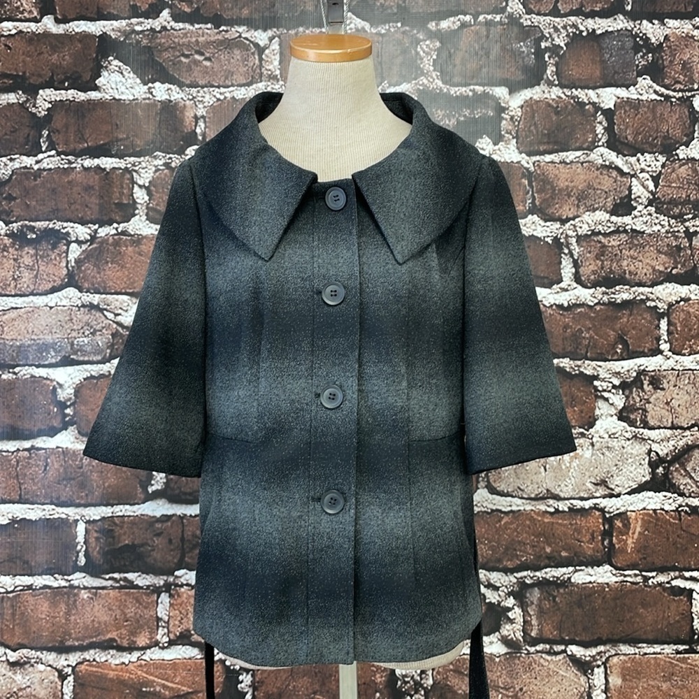 Amber Sun Jacket Women's M Medium Grey Black Buttons Collar - Picture 11 of 16